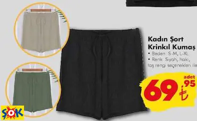 KADIN ŞORT KRİNKIL KUMAŞ KADIN ŞORT KRİNKIL KUMAŞ